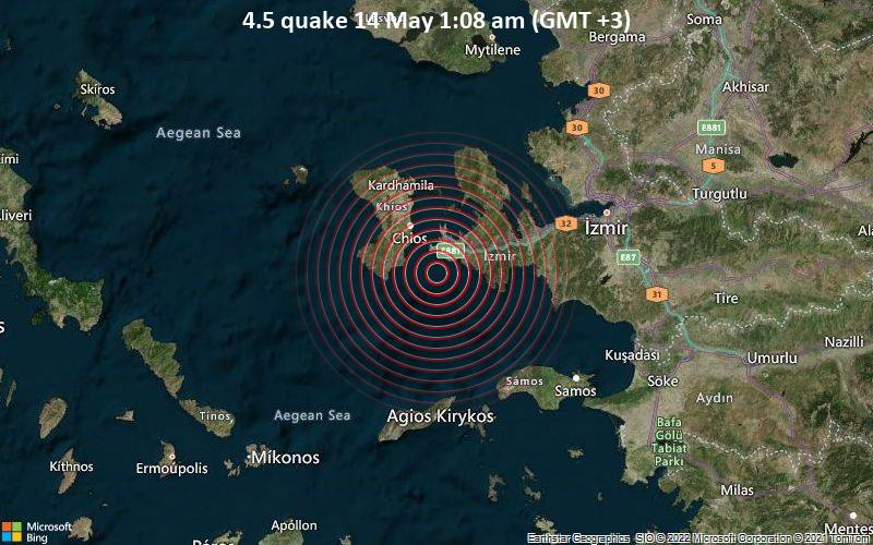 4.5 quake 14 May 1:08 am (GMT +3)
