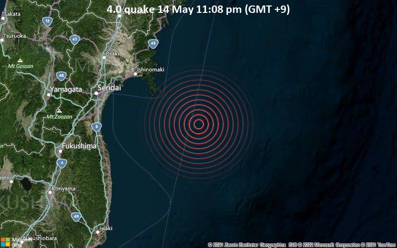 4.0 quake 14 May 11:08 pm (GMT +9)