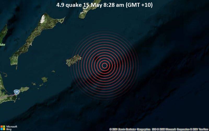 4.9 quake 15 May 8:28 am (GMT +10)