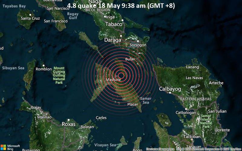 4.8 quake 18 May 9:38 am (GMT +8)