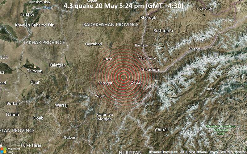 4.3 quake 20 May 5:24 pm (GMT +4:30)