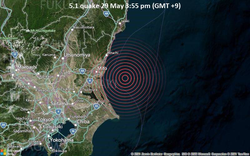 5.1 quake 29 May 3:55 pm (GMT +9)