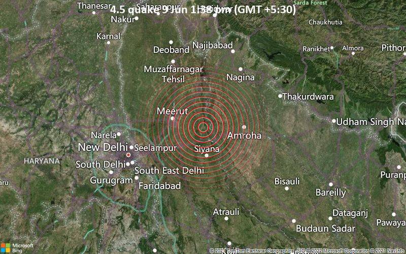 4.5 quake 9 Jun 1:38 pm (GMT +5:30)