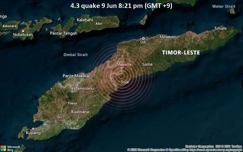 4.3 quake 9 Jun 8:21 pm (GMT +9)