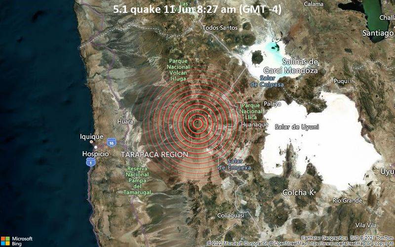 5.1 quake 11 Jun 8:27 am (GMT -4)
