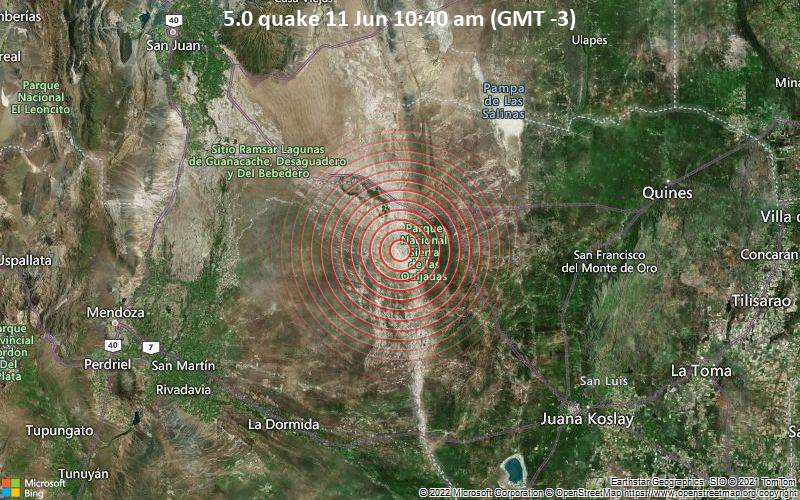 5.0 quake 11 Jun 10:40 am (GMT -3)