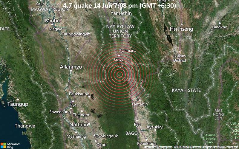 4.7 quake 14 Jun 7:08 pm (GMT +6:30)