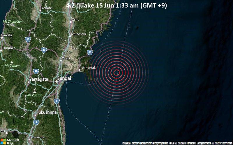 4.2 quake 15 Jun 1:33 am (GMT +9)