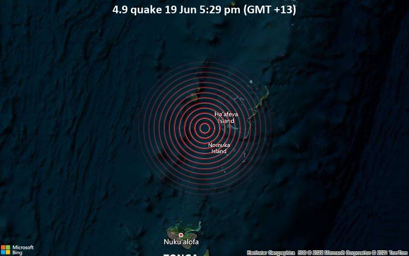 4.9 quake 19 Jun 5:29 pm (GMT +13)