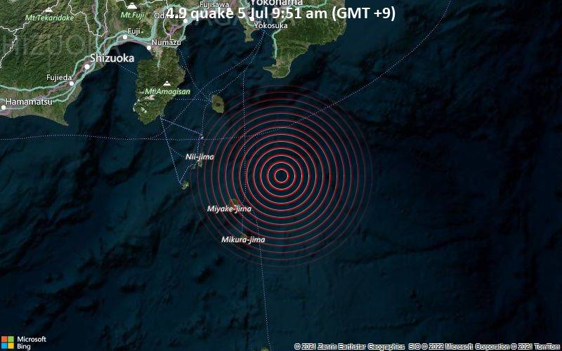 4.9 quake 5 Jul 9:51 am (GMT +9)