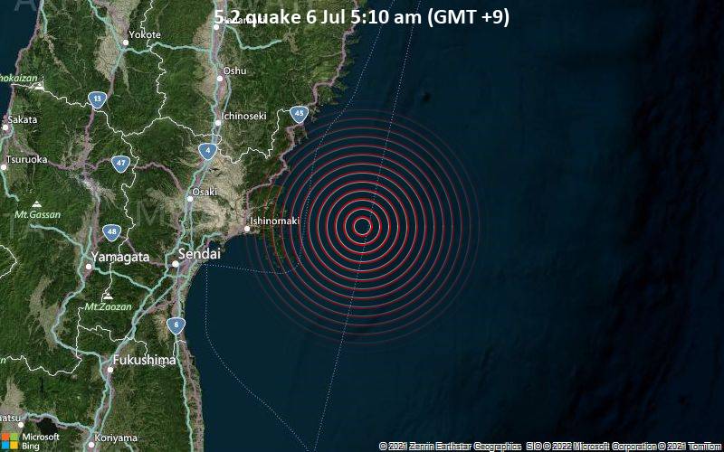 5.2 quake 6 Jul 5:10 am (GMT +9)