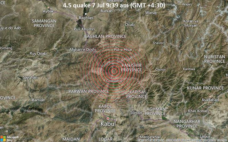 4.5 quake 7 Jul 9:39 am (GMT +4:30)