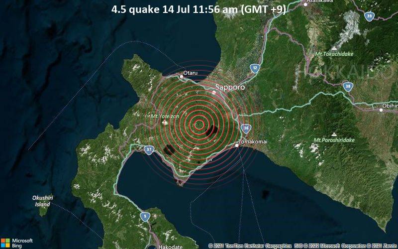 4.5 quake 14 Jul 11:56 am (GMT +9)