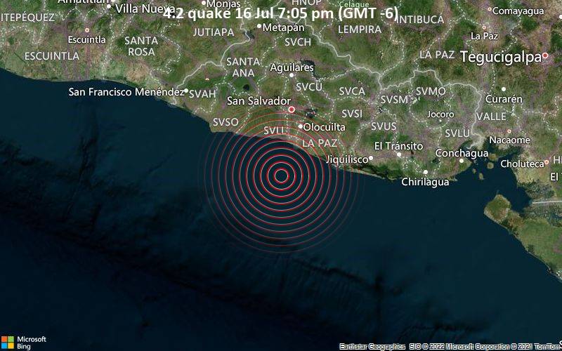 4.2 Magnitude Earthquake Strikes Off El Salvador Coast