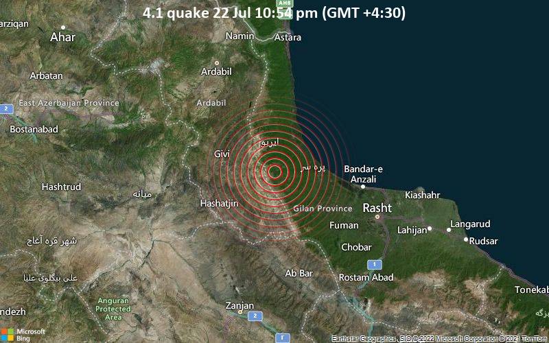4.1 quake 22 Jul 10:54 pm (GMT +4:30)