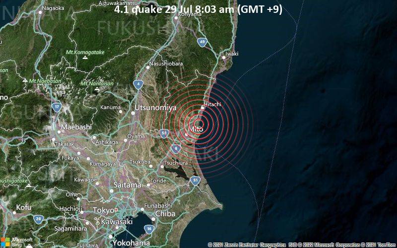 4.1 quake 29 Jul 8:03 am (GMT +9)