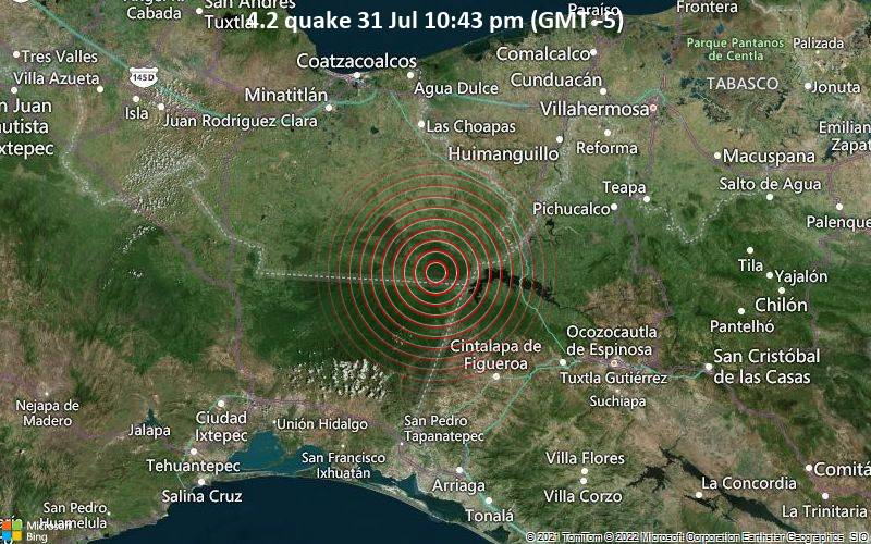 4.2 quake 31 Jul 10:43 pm (GMT -5)