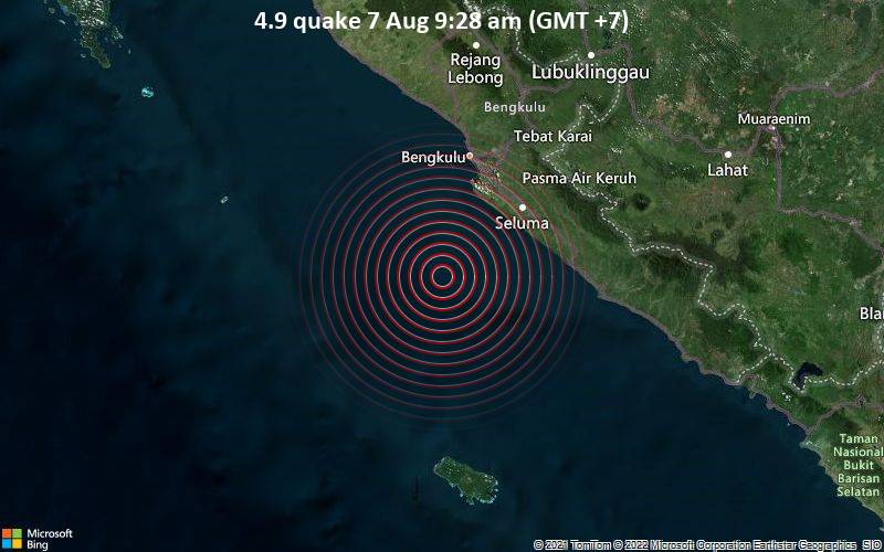 4.9 quake 7 Aug 9:28 am (GMT +7)