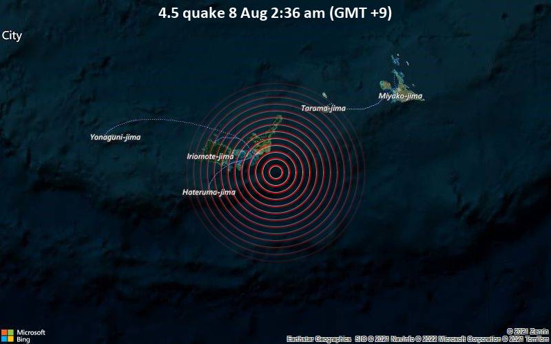 4.5 quake 8 Aug 2:36 am (GMT +9)