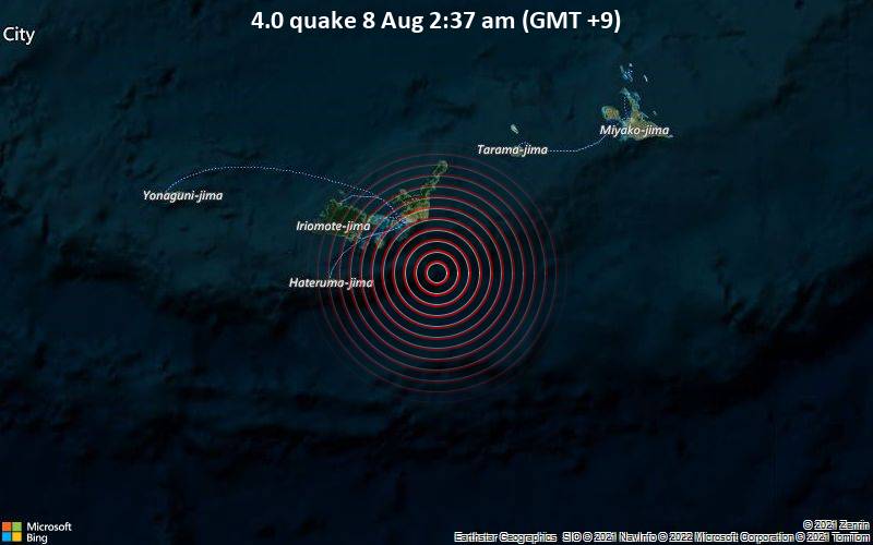 4.0 quake 8 Aug 2:37 am (GMT +9)