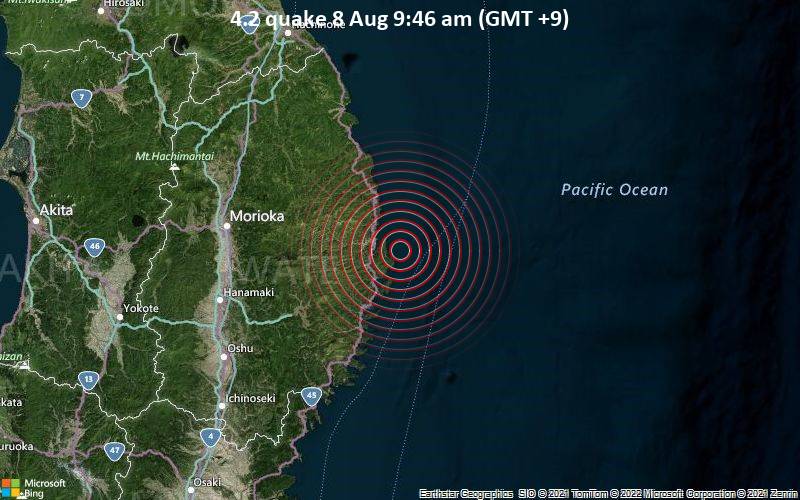 4.2 quake 8 Aug 9:46 am (GMT +9)