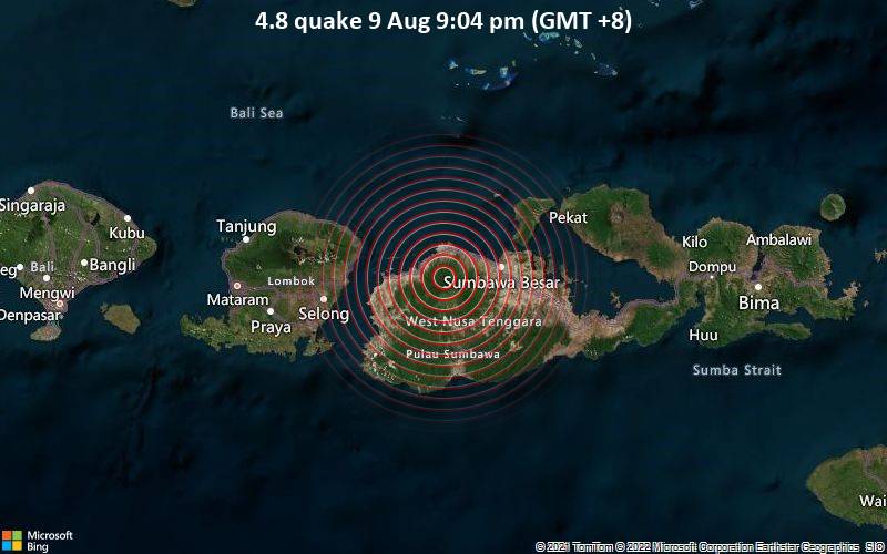 4.8 quake 9 Aug 9:04 pm (GMT +8)