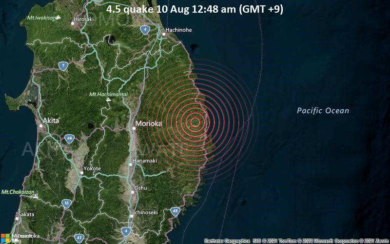 4.5 quake 10 Aug 12:48 am (GMT +9)