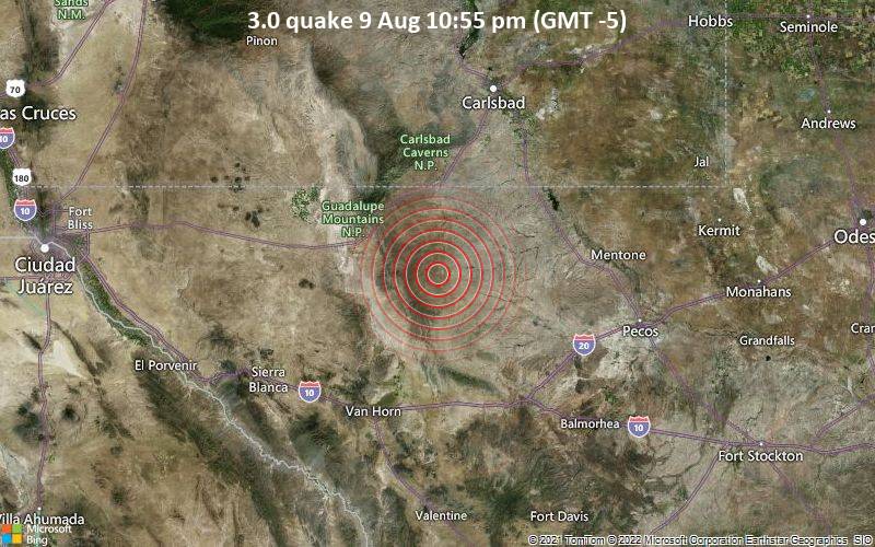 3.0 quake 9 Aug 10:55 pm (GMT -5)
