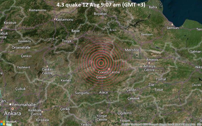 4.3 quake 12 Aug 9:07 am (GMT +3)