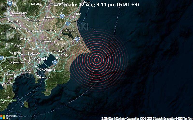 4.7 quake 12 Aug 9:11 pm (GMT +9)