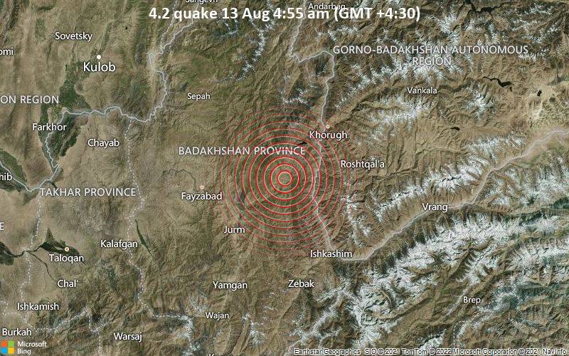 4.2 quake 13 Aug 4:55 am (GMT +4:30)