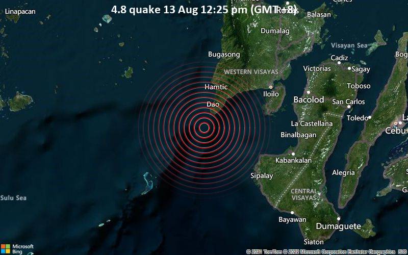 4.8 quake 13 Aug 12:25 pm (GMT +8)