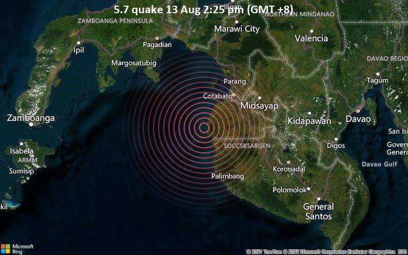 5.7 quake 13 Aug 2:25 pm (GMT +8)