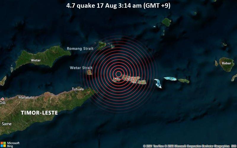 4.7 quake 17 Aug 3:14 am (GMT +9)