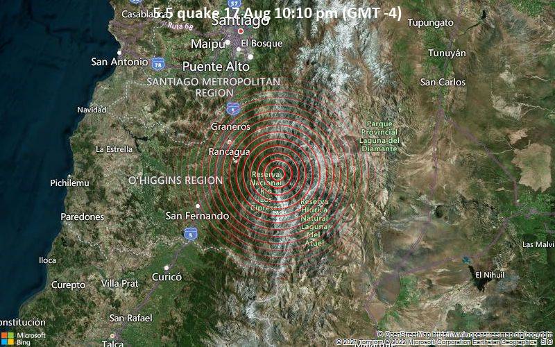 5.5 quake 17 Aug 10:10 pm (GMT -4)