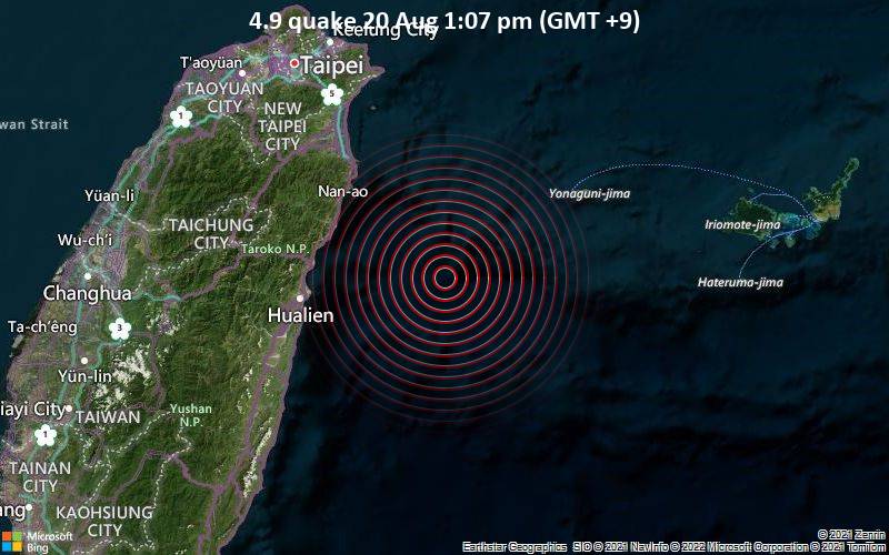 4.9 quake 20 Aug 1:07 pm (GMT +9)