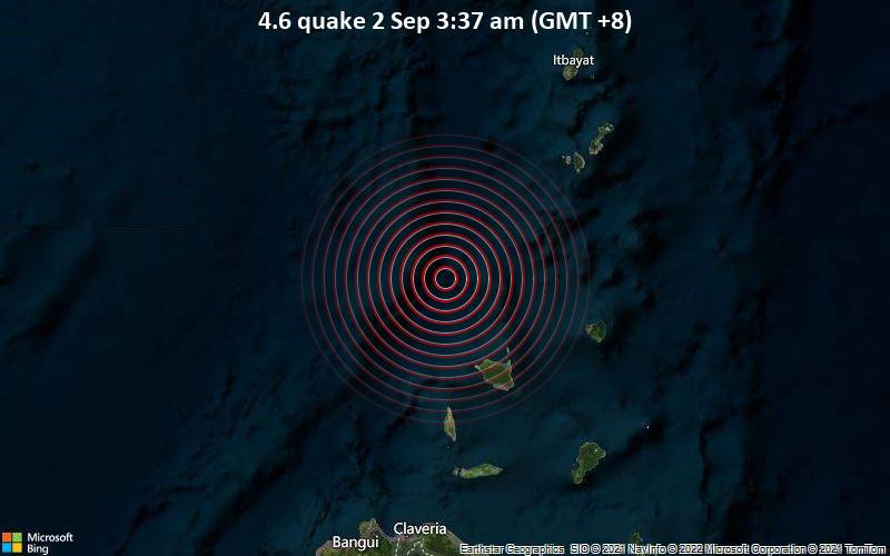 4.6 quake 2 Sep 3:37 am (GMT +8)