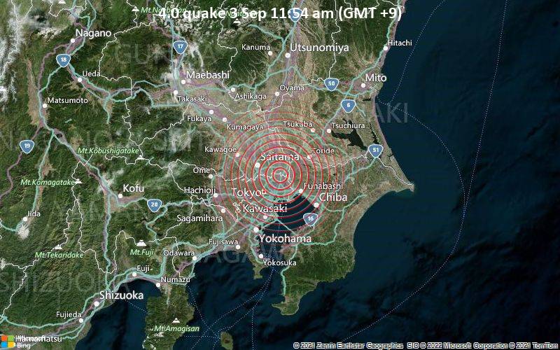 4.0-magnitude earthquake strikes near Tokyo, Japan