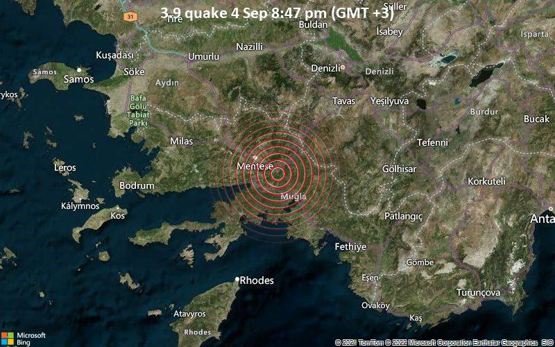 3.9 quake 4 Sep 8:47 pm (GMT +3)