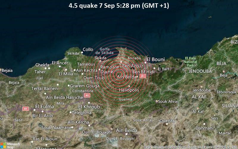 4.5 quake 7 Sep 5:28 pm (GMT +1)