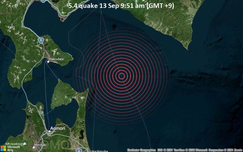5.4 quake 13 Sep 9:51 am (GMT +9)