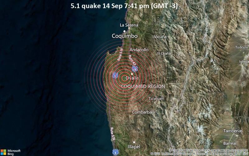 5.1 Terremoto 14 de septiembre 19:41 (GMT -3)