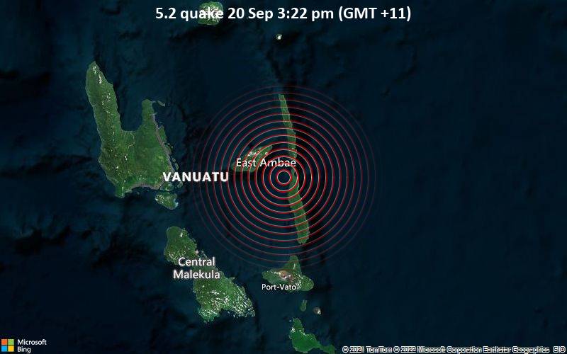 5.2 quake 20 Sep 3:22 pm (GMT +11)