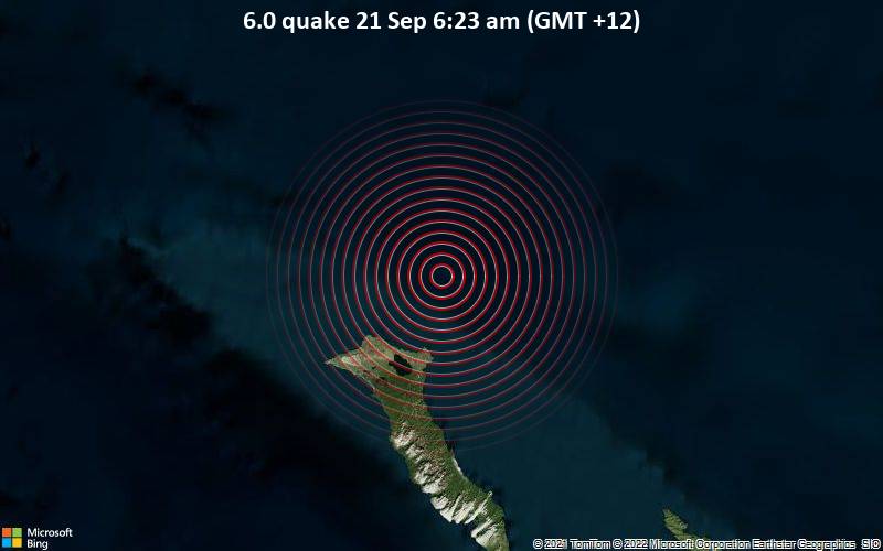 6.0 quake 21 Sep 6:23 am (GMT +12)