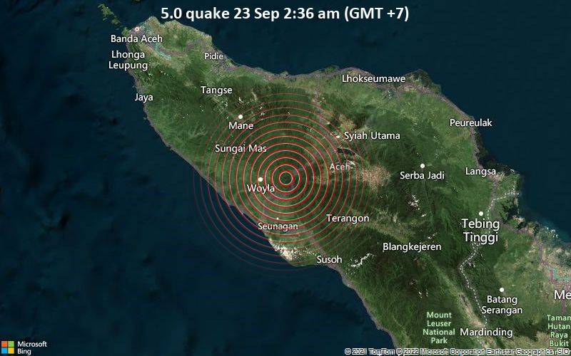 5.0 quake 23 Sep 2:36 am (GMT +7)