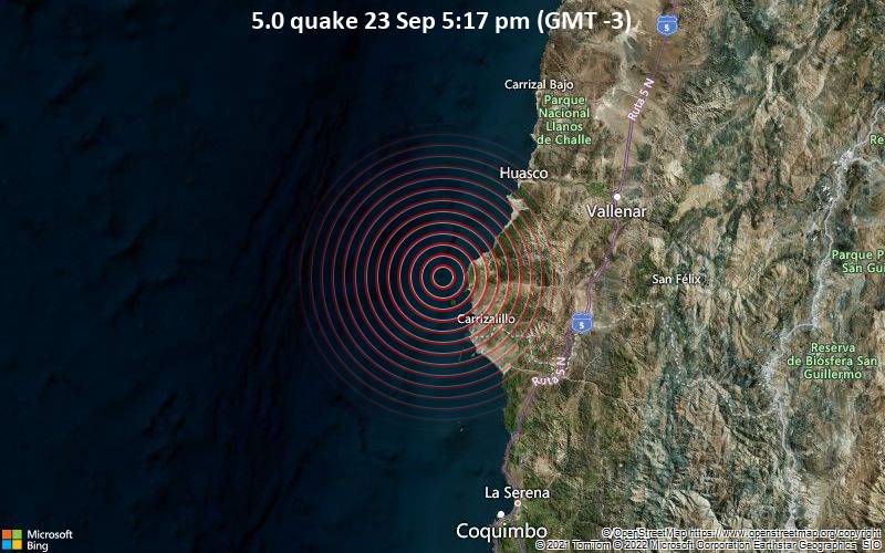 Terremoto 5.0 23 de septiembre 5:17 PM (GMT -3)