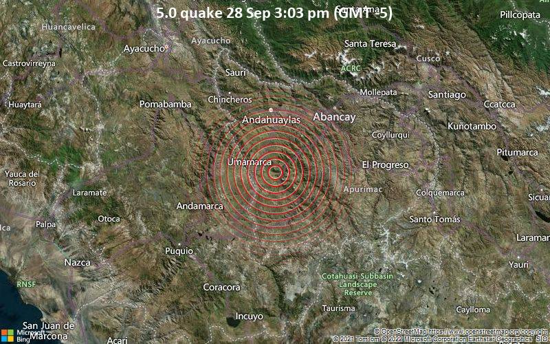 5.0 quake 28 Sep 3:03 pm (GMT -5)