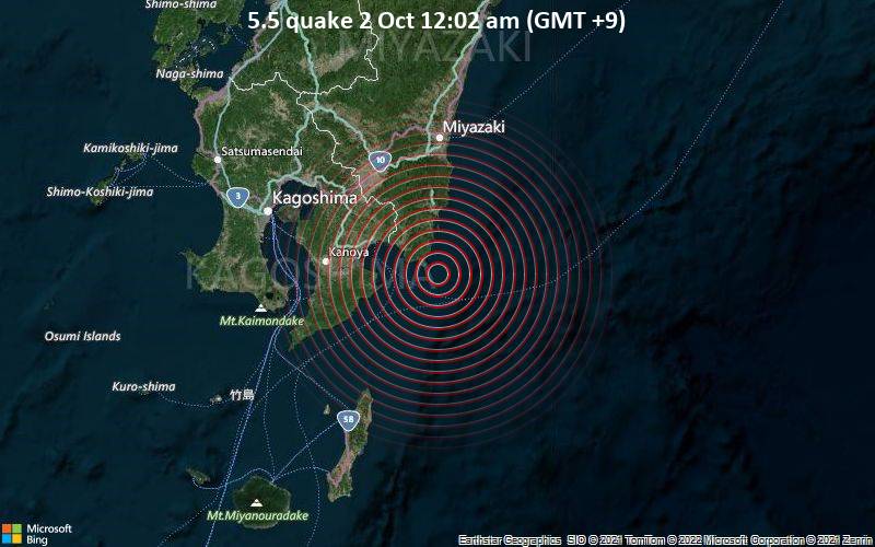 5.5 quake 2 Oct 12:02 am (GMT +9)