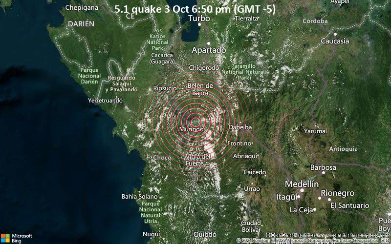 5.1 quake 3 Oct 6:50 pm (GMT -5)