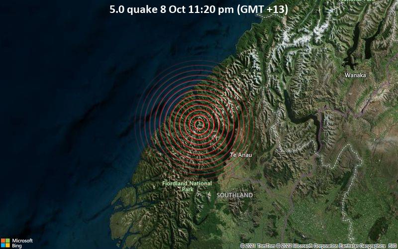 5.0 quake 8 Oct 11:20 pm (GMT +13)